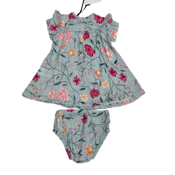 NWT Deux Par Deux 9M Printed Flower Dress Set - Picture 2 of 5